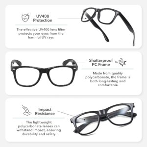 Clear Lens Non-Prescription Retro Fashion Nerd Glasses for Men Women - Cosplay Costume Fake Eyeglasses Frame