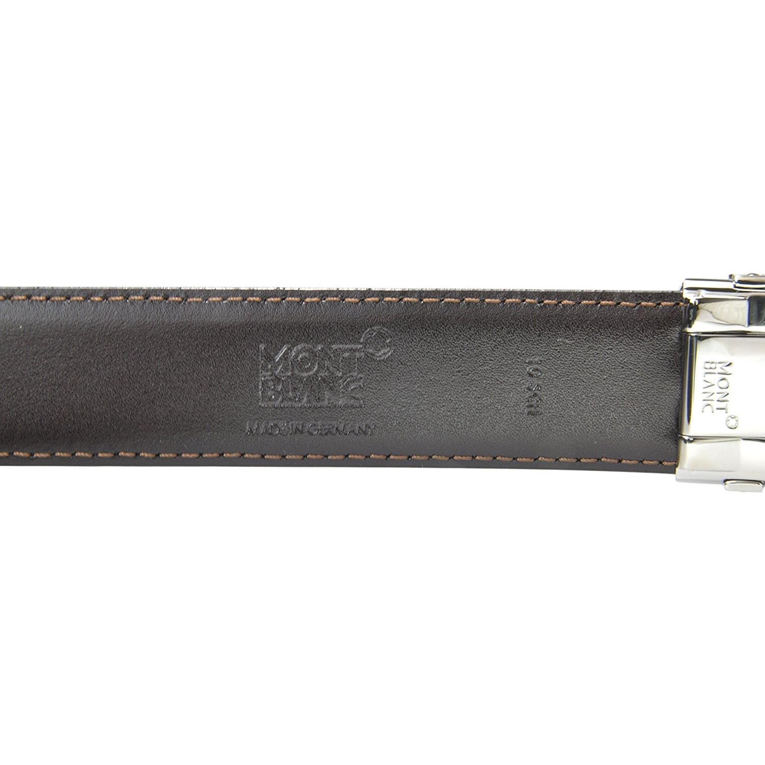 Montblanc Horseshoe Buckle Black/Brown 30 mm Reversible Leather Belt 114412