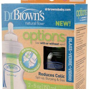 Dr. Brown's Options Wide Neck Glass Bottles, 5 Ounce