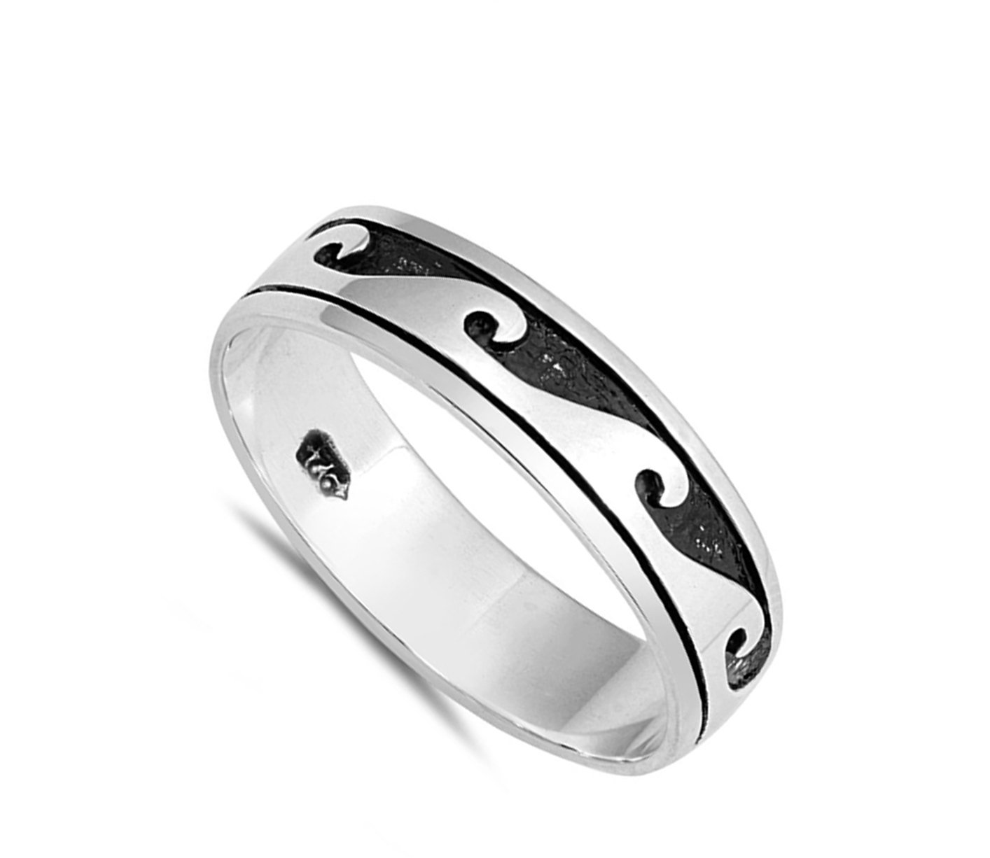 Wave Cute Fashion Ocean Tide Unique Ring New 925 Sterling Silver Band Size 4