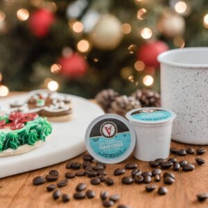 Victor Allen 96 Count Single Serve Cup Winter Wonderland Coffee Variety Pack of Peppermint Bark, Cinnamon Bun, Sugar Cookie, & Vanilla Butter Cream (Compatible with 2.0 Keurig Brewers)