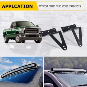 AUXMART Upper Windshield Mounting Brackets for 52" Straight/Curved Light Bar Fit for Ford F250/F350 1999 2000 2001 2002 2003 2004 2005 2006 2007 2008 2009 2010 2011 2012 2013 2014 2015 (1 Pair)