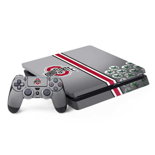 Skinit Decal Gaming Skin compatible with PS4 Slim Bundle - Officially Licensed Ohio State University Ohio State University Buckeyes Design