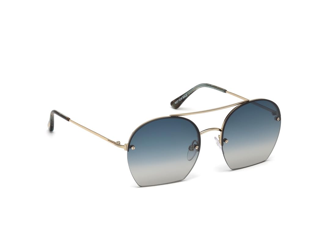 Tom Ford Oval Sunglasses TF506 Antonia 28W Gold/Turqouise Havana FT0506