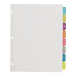 Avery Big Tab Printable White Label Dividers with Easy Peel, 8 Tabs, 4 Sets (14433)