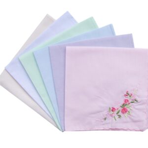 La closure Vintage Floral Cotton Embroidered Ladies Handkerchiefs 3PCS