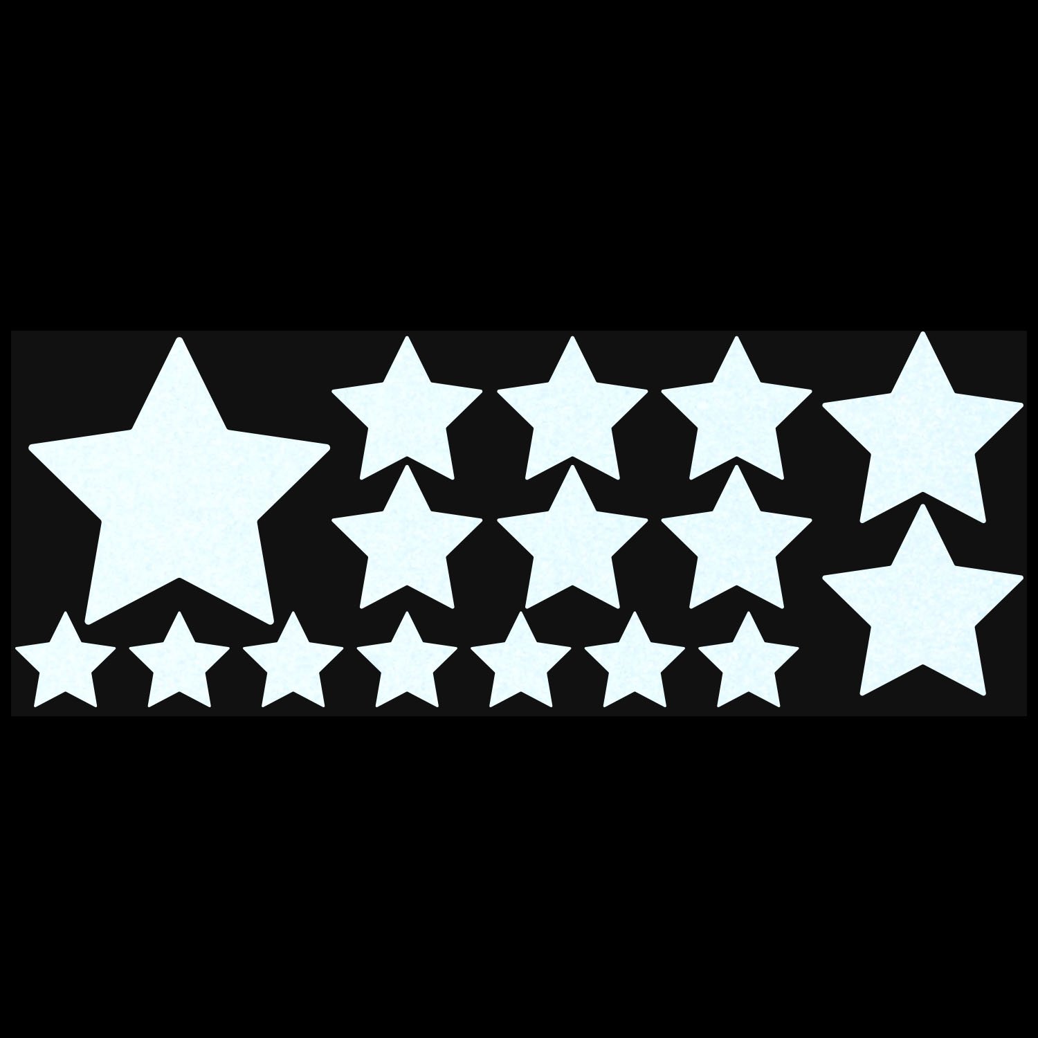 LiteMark Reflective White Assorted Stars Sticker Decals for Helmets, Bicycles, Strollers, Wheelchairs and More - Pack of 16