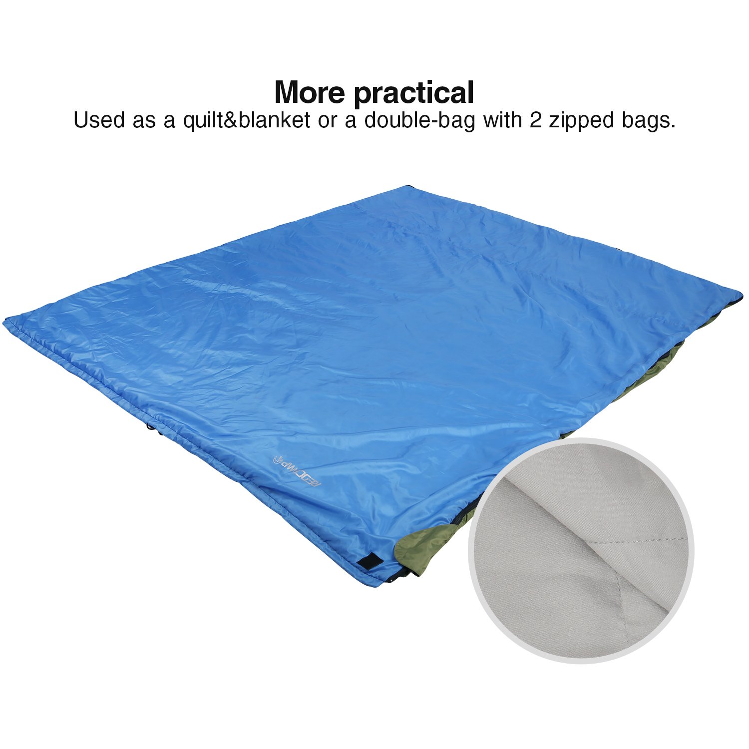 REDCAMP Ultra Lightweight Sleeping Bag for Backpacking, Comfort for Adults Warm Weather, with Compression Sack Blue (75"x 32.5")