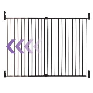 Dreambaby Broadway Extra Wide and Tall Expandable Gate with Track It Technology, Black