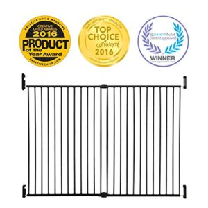 Dreambaby Broadway Extra Wide and Tall Expandable Gate with Track It Technology, Black