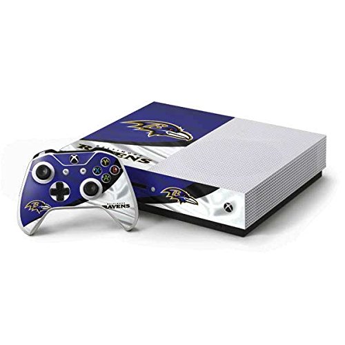 Skinit Decal Gaming Skin Compatible with Xbox One S Console and Controller Bundle - Officially Licensed NFL Baltimore Ravens Design