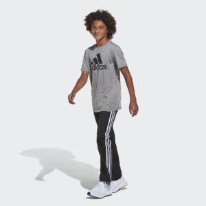 adidas Boys' Short Sleeve Moisture-Wicking Athletic T-Shirt Performance Tee, Dark Gray, Large