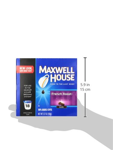 Maxwell House French Roast K-CUP Pods, 18 Count (Pack of 6)