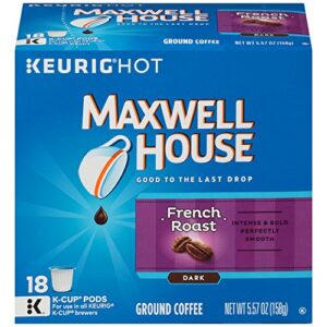 maxwell house french roast k-cup pods, 18 count (pack of 6)