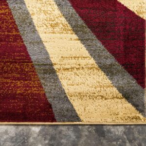 Unique Loom Barista Collection Area Rug - Ngada (5' 3" x 8' Rectangle, Beige/ Red)