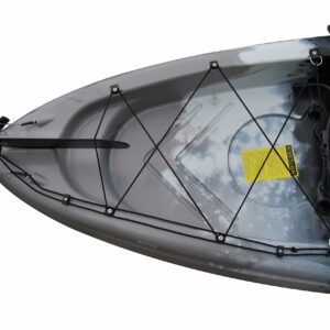 BKC UH-RA220 11.5 Foot Angler Sit On Top Fishing Kayak with Paddles and Upright Chair and Rudder System Included (Camo)