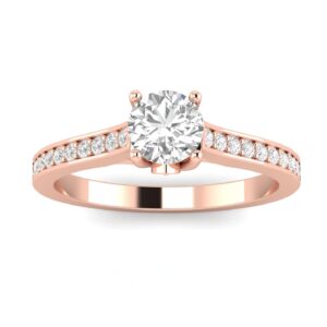 1/2ctw diamond engagement ring in 10k rose gold (h-i, i2-i3)