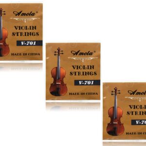 3 Packs Full Set Replacement Stainless Steel 4/4 Size Violin Strings E A D G