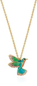 kate spade new york hummingbird womens mini pendant necklace, 17" + 3" extender