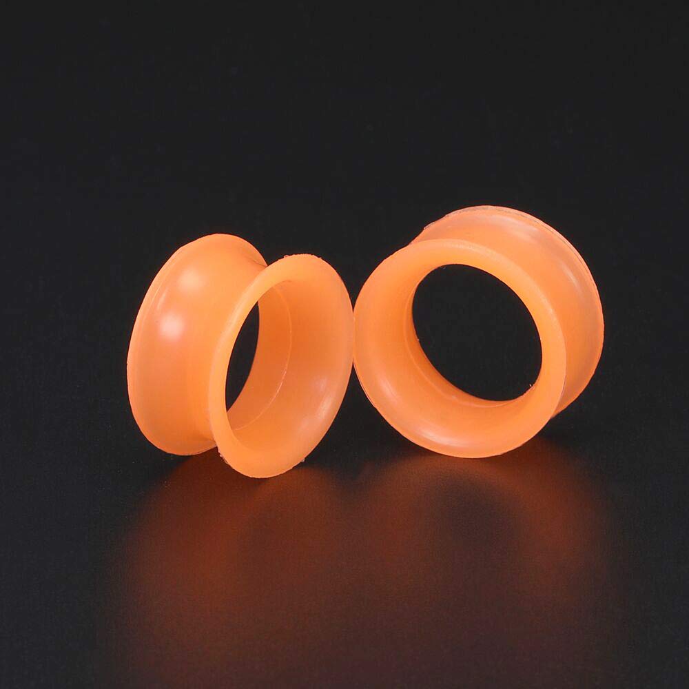 ZS 9 Pair Silicone Flexible Thin Ear Plugs Tunnels Double Flared Expander Ear Gauges Piercing (Gauge=1"(25mm))