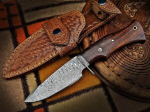 tr-1168 custom handmade damascus steel 10 inches tactical knife - perfect grip rose wood handle