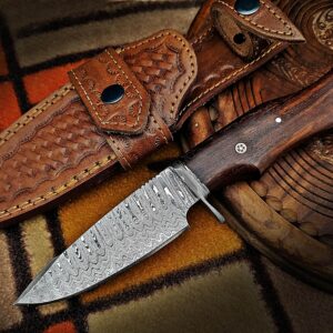 TR-1168 Custom Handmade Damascus Steel 10 Inches Tactical Knife - Perfect Grip Rose wood Handle