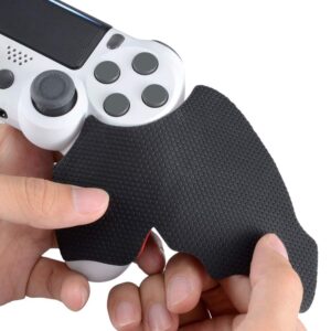 eXtremeRate Black Anti-Skid Sweat-Absorbent Controller Grips for PS4 Controller, Professional Textured Soft Rubber Handle Grips for PS4 Slim Pro Controller - Improve The Grip and Comfort