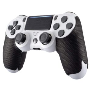 eXtremeRate Black Anti-Skid Sweat-Absorbent Controller Grips for PS4 Controller, Professional Textured Soft Rubber Handle Grips for PS4 Slim Pro Controller - Improve The Grip and Comfort