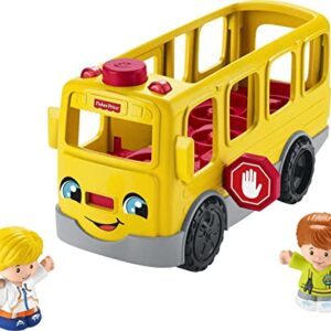 Fisher-Price Little People Musical Toddler Toy Sit with Me School Bus with Lights Sounds & 2 Figures for Ages 1+ Years