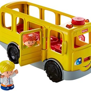 Fisher-Price Little People Musical Toddler Toy Sit with Me School Bus with Lights Sounds & 2 Figures for Ages 1+ Years