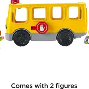 Fisher-Price Little People Musical Toddler Toy Sit with Me School Bus with Lights Sounds & 2 Figures for Ages 1+ Years