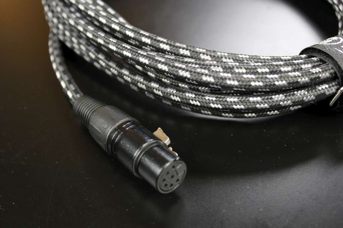 7 Pin XLR 20ft Female to Male Vacuum Tube Microphone 20' Cable Cord Black Tweed