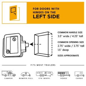 RVLock V4 Left Hand Keyless Handle w/Integrated Keypad & Fob