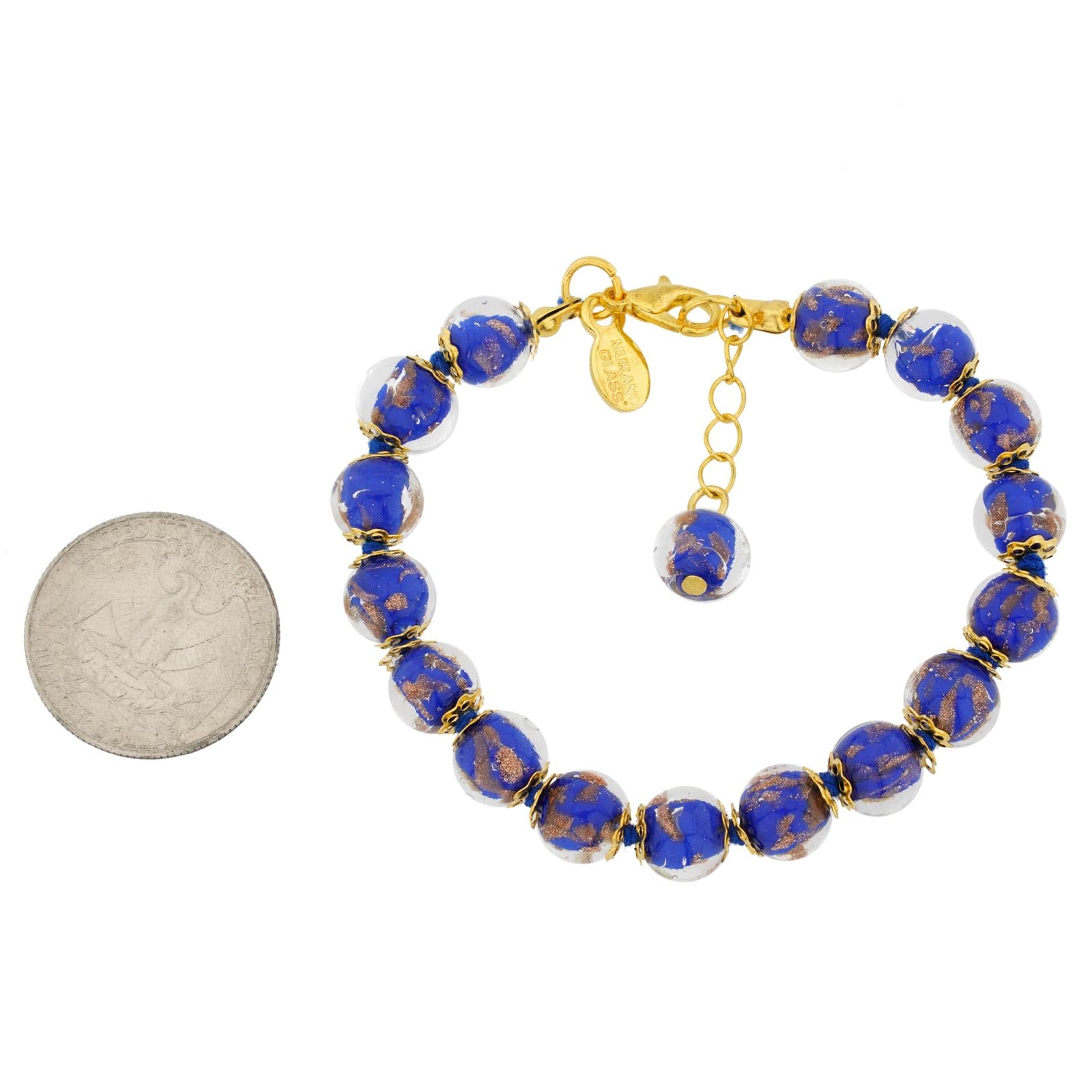 GlassOfVenice Murano Glass Sommerso Bracelet - Tender Blue