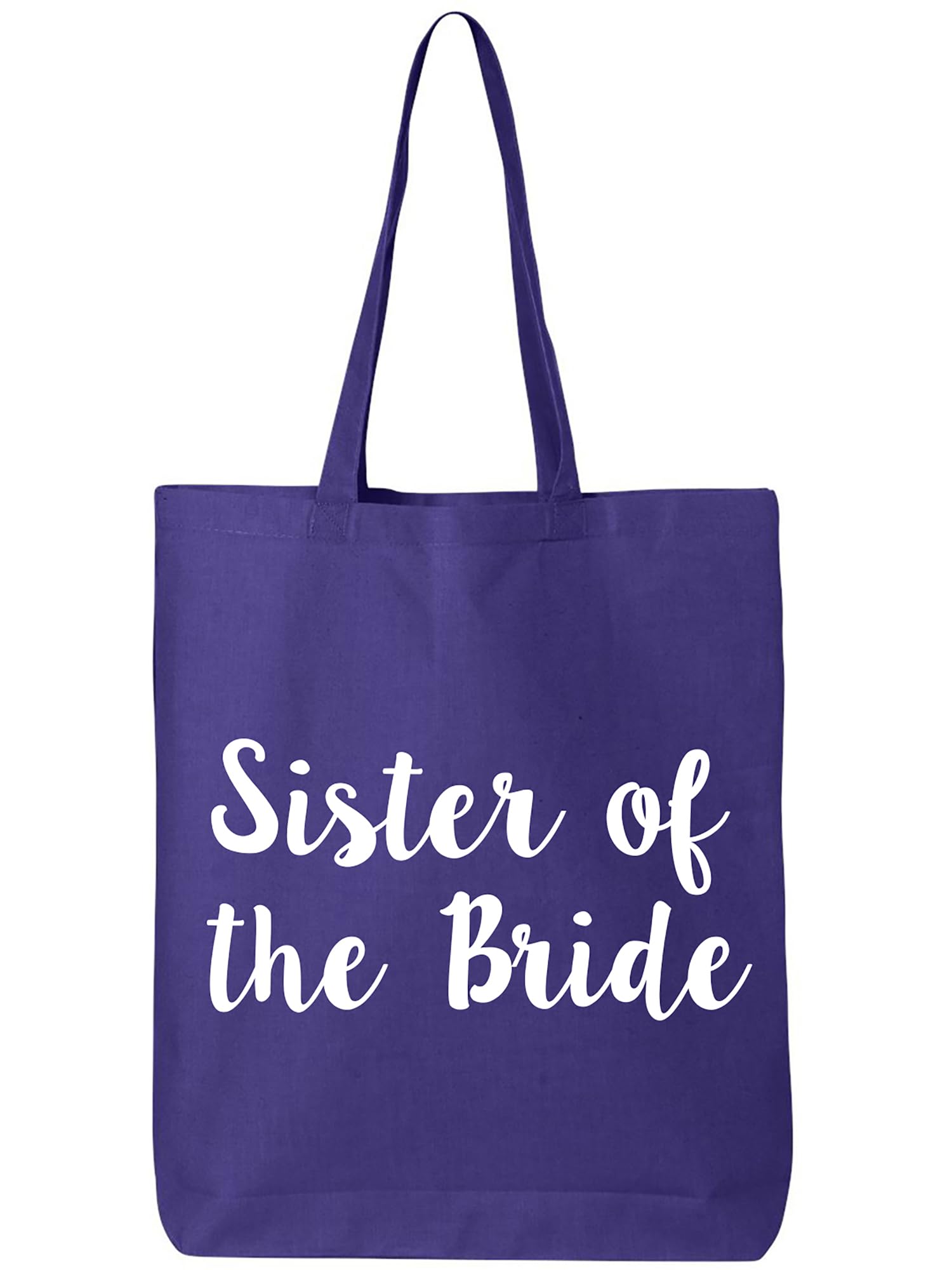 zerogravitee Sister of the Bride Cotton Canvas Tote Bag in Purple - One Size