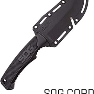 SOG Survival Knife with Sheath - Field Knife Fixed Blade Knives 4 Inch Tactical Knife and Bushcraft Knife w/Full Tang Hunting Knife Blade (FK1001-CP)