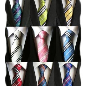 YanLen Lot 9 PCS Classic Men's Tie Necktie Woven JACQUARD Neck Ties