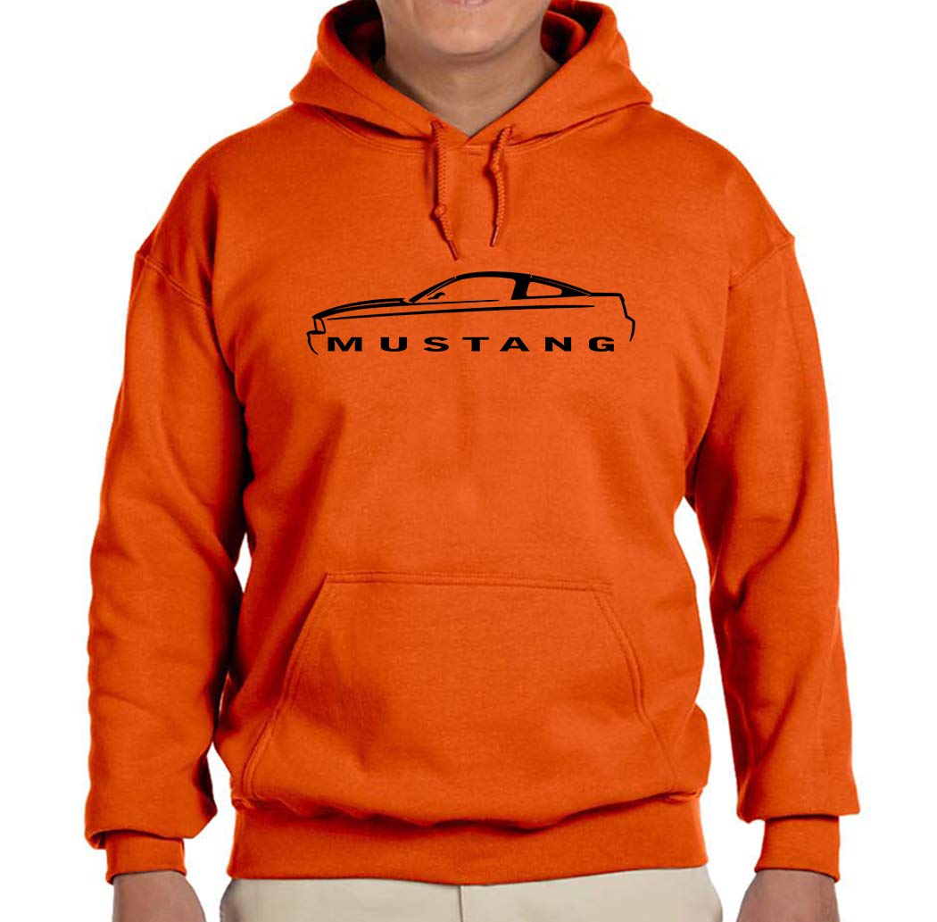 Maddmax Car Art 2005-09 Ford Mustang Coupe Classic Design Sweatshirt Hoodie XL orange