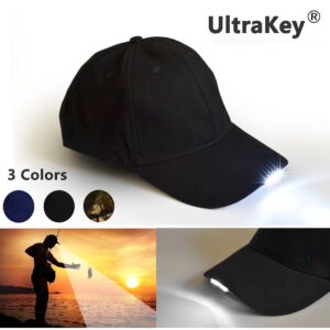 Hands Free LED Baseball Cap Hat for Outdoor Jogging Hip Hop Party Holiday Black