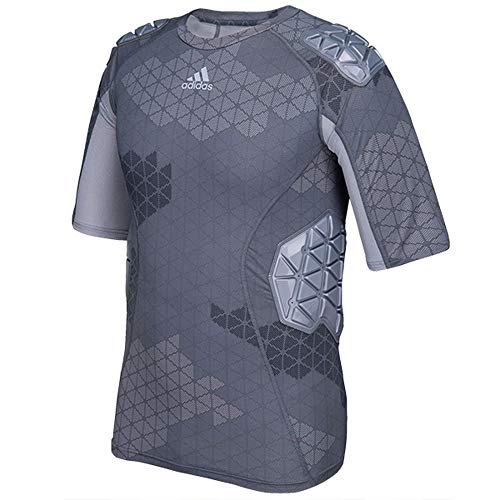 adidas Techfit Ironskin Mens 5 Pad Short Sleeve Football Shirt XL Onix-Light Onix