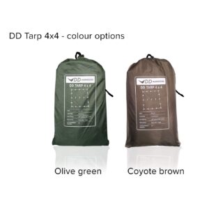 DD Hammocks - DD Tarp 4x4 - Coyote Brown (13ft x 13ft) - 100% Waterproof Lightweight & Multifunctional Rainfly Square Tarp Tent Group Shelter for Camping Bushcraft & Scouts