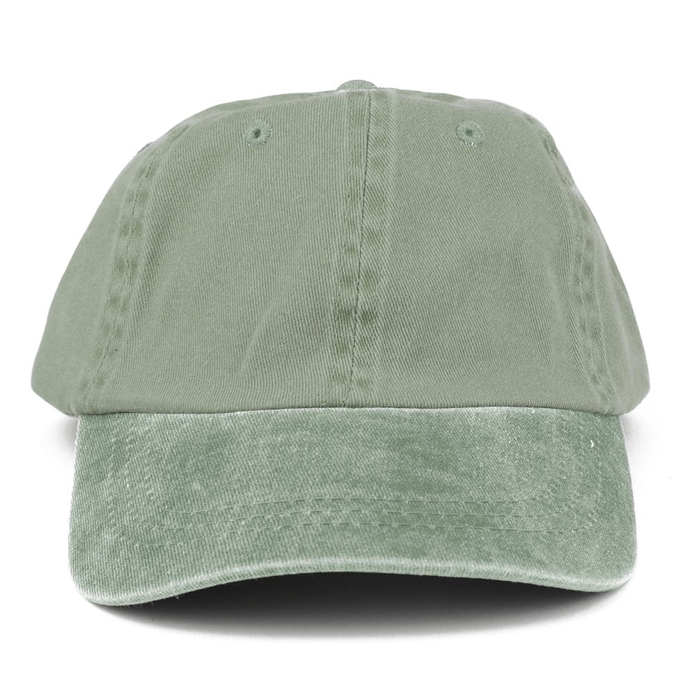 Armycrew Low Profile Plain Washed Pigment Dyed 100% Cotton Twill Dad Cap - Olive