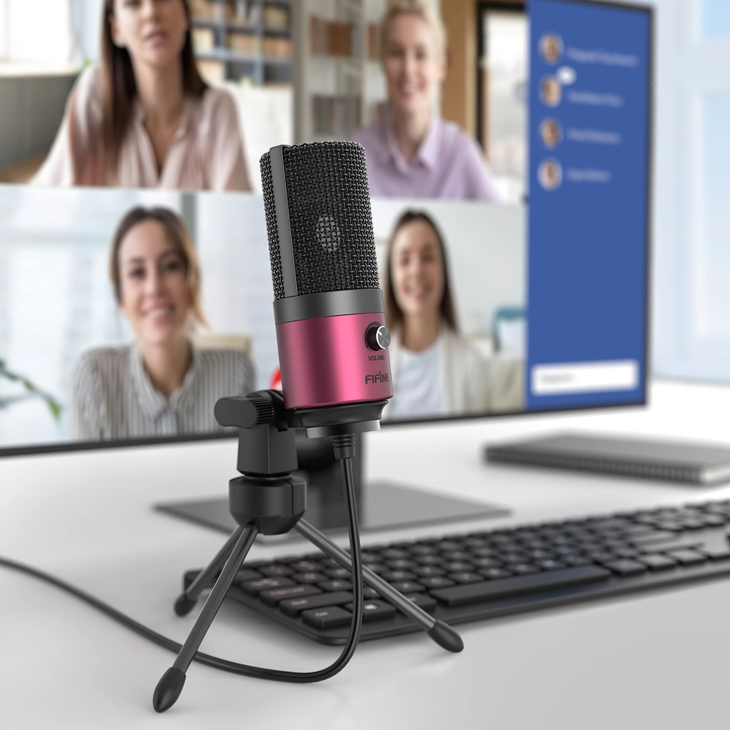 FIFINE USB Podcast Condenser Microphone Recording On Laptop, No Need Sound Card Interface and Phantom Power-K669