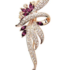 Merdia Created Crystal Brooch Fancy Vintage Style Flower Brooch Pin for Women, ladies with Blue/Purple Created Crystal | Vintage Fashion | Brooches and Pins for Women | Ladies Jewelry | Purple