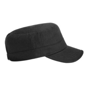 Fasbys Unisex Military Hat Men Women Cotton Twill Flat Top Baseball Cap Adjustable Cadet Cap (Style1-Black)