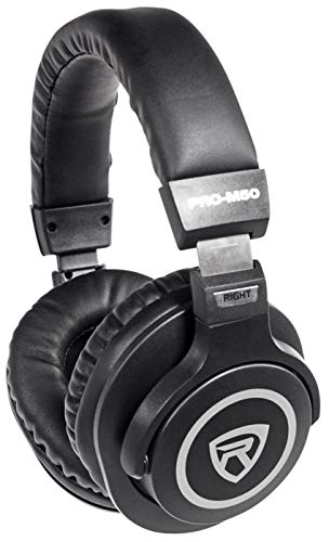 Rockville PRO-M50 Studio Headphones w/ Detachable Coil Cable, Case+Extra Ear Pad, Silver, mediam