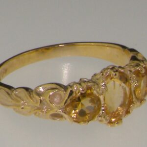 LetsBuyGold 10k Yellow Gold Real Genuine Citrine Womens Band Ring - Size 7