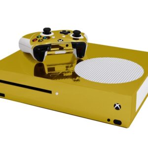 Gold Chrome Mirror - Vinyl Decal Mod Skin Kit by System Skins - Compatible with Microsoft Xbox One Slim (XB1 Slim)