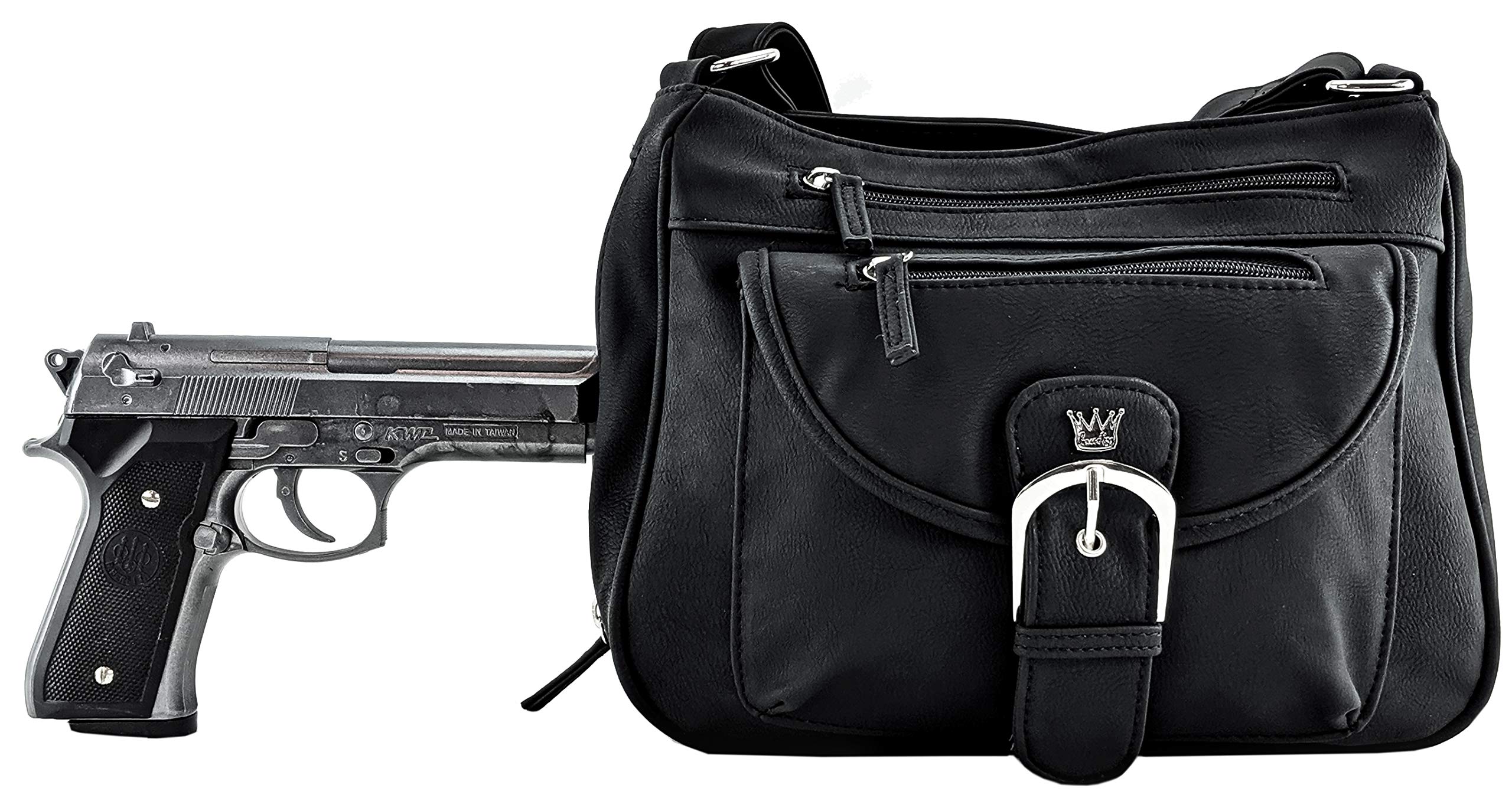 Purse King Pistol Concealed Carry Handbag (Black)