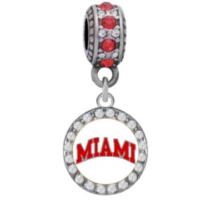 miami university crystal charm fits most bracelet lines including pandora, cham ilia, troll, biagi, zable, kera, personality, and more …